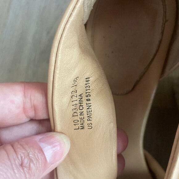 Cole Haan Air BEIGE Leather Strappy Wedge Sandal Cork Espadrille Platform 10B! - Picture 3 of 8